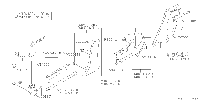 2009 Subaru Impreza WRX Cover SILL Side Front Front LH Diagram for 94060FG021WJ