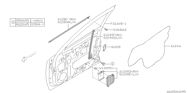 2013 Subaru Impreza STI Front Door Panel & Rear Or Slide Door Panel Diagram 2