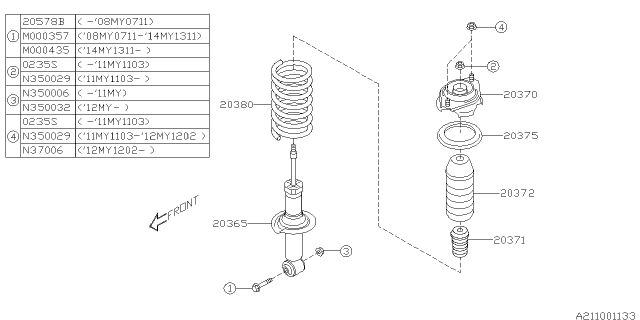 2010 Subaru Impreza STI Rear Shock Absorber Diagram