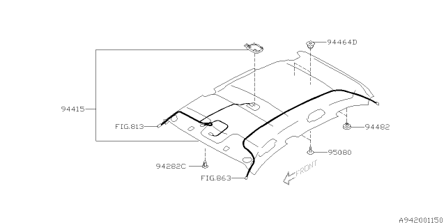 2014 Subaru Impreza WRX Roof Trim Diagram 2