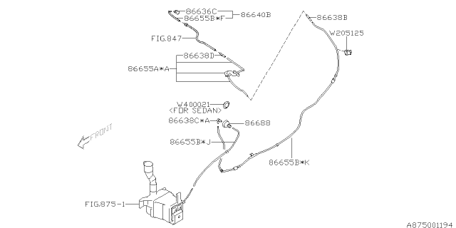 2011 Subaru Impreza WRX Windshield Washer Diagram 9