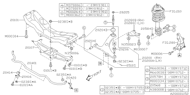 2009 Subaru Impreza STI Front Suspension Diagram 3