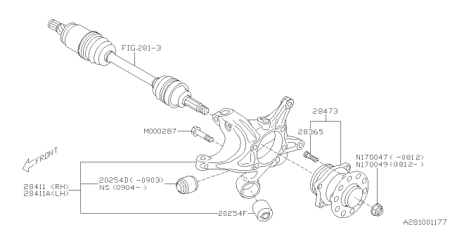 2010 Subaru Impreza STI Rear Axle Diagram 3