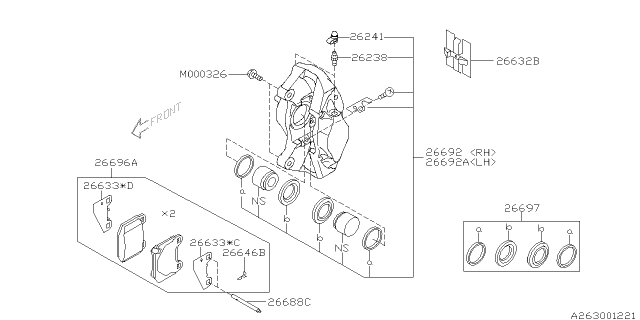 2010 Subaru Impreza WRX Rear Brake Diagram 2