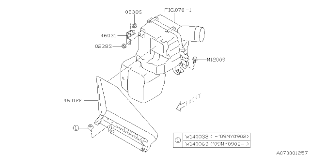 2010 Subaru Impreza WRX Air Cleaner & Element Diagram 2