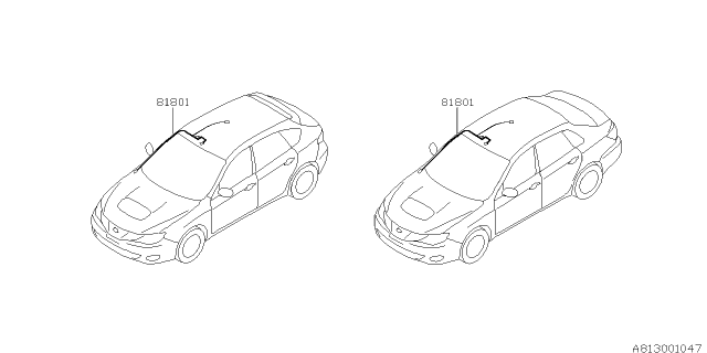 2013 Subaru Impreza STI Cord - Roof Diagram 1