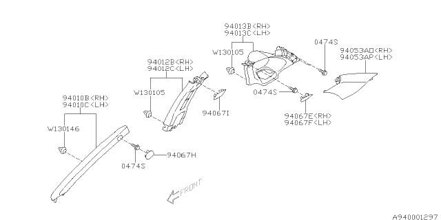 2008 Subaru Impreza WRX Inner Trim Diagram 5