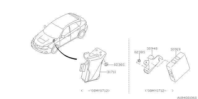 2009 Subaru Impreza STI Control Unit Diagram