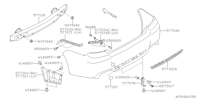 2012 Subaru Impreza WRX Rear Bumper Diagram 4