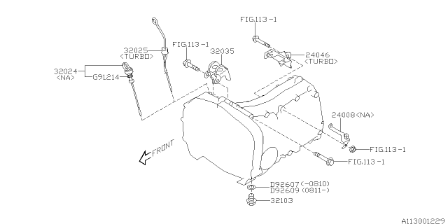 2014 Subaru Impreza WRX Manual Transmission Case Diagram 2