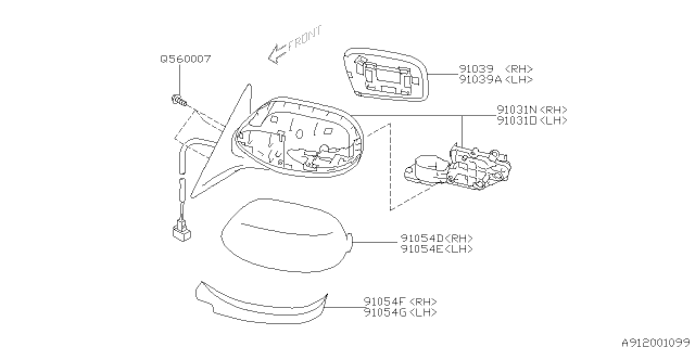 2010 Subaru Impreza WRX Rear View Mirror Diagram 2