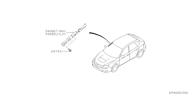 2010 Subaru Impreza STI Inner Trim Diagram 2