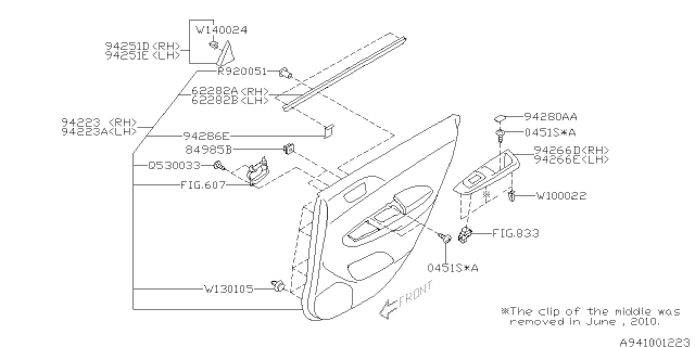 2008 Subaru Impreza STI Door Trim Diagram 2