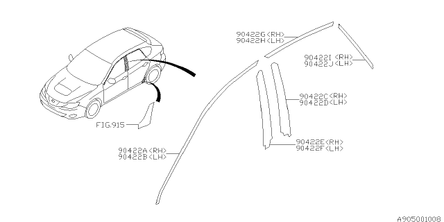 2014 Subaru Impreza STI Tape Diagram