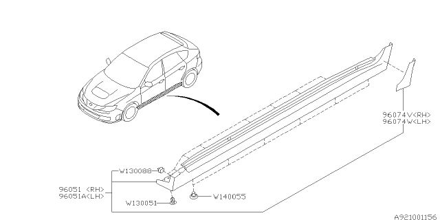 2014 Subaru Impreza WRX Spoiler Diagram 6