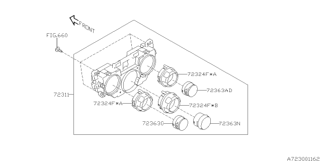 2008 Subaru Impreza Knob Mode C0 Diagram for 72363FG000