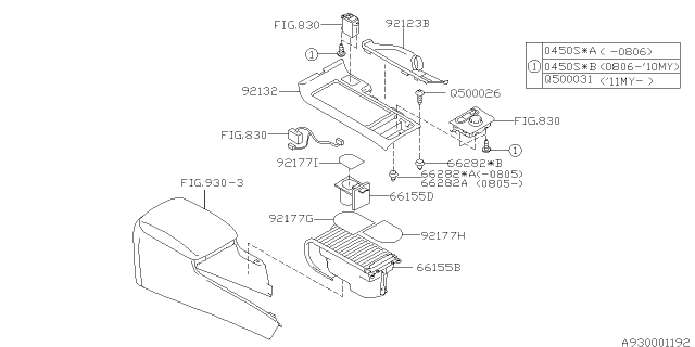 2010 Subaru Impreza WRX Console Box Diagram 4