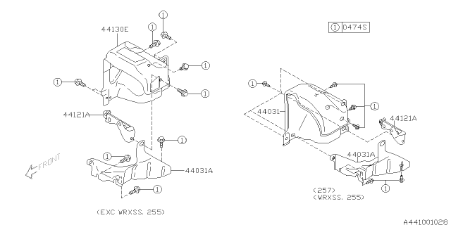 2009 Subaru Impreza WRX Exhaust Cover Diagram