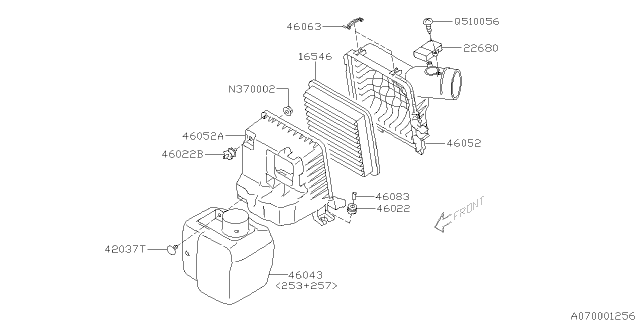 2011 Subaru Impreza Air Cleaner & Element Diagram 1