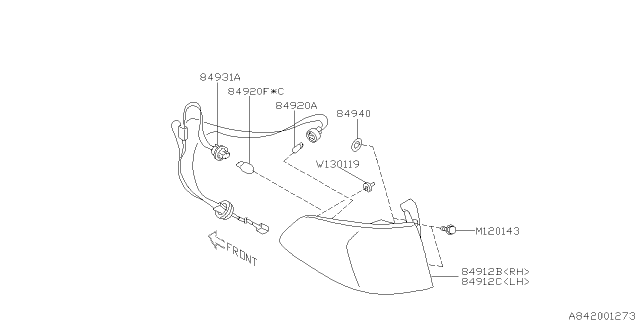 2013 Subaru Impreza WRX Lamp - Rear Diagram 3