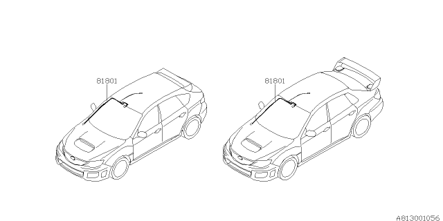 2009 Subaru Impreza STI Cord - Roof Diagram 2