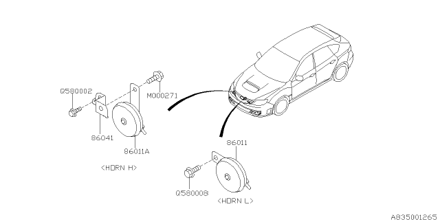 2009 Subaru Impreza WRX Electrical Parts - Body Diagram 2