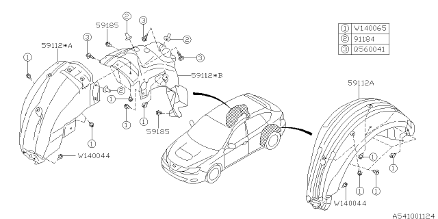 2014 Subaru Impreza WRX Mudguard Diagram 4
