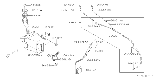 2011 Subaru Impreza WRX Windshield Washer Diagram 1