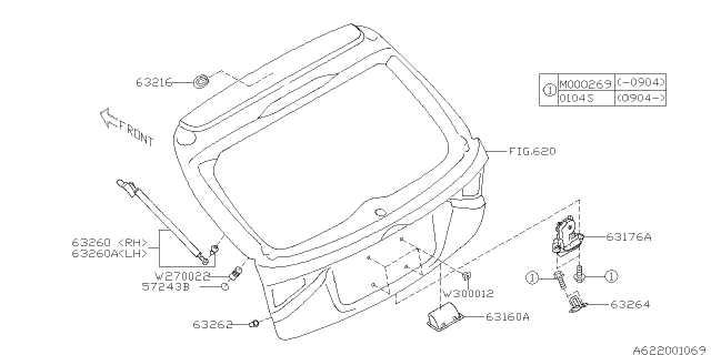 2012 Subaru Impreza WRX Back Door Parts Diagram