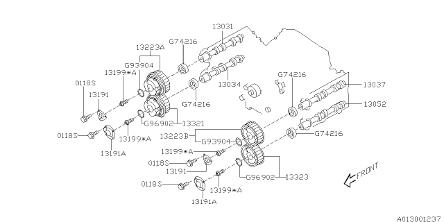 2014 Subaru Impreza WRX Camshaft & Timing Belt Diagram 3