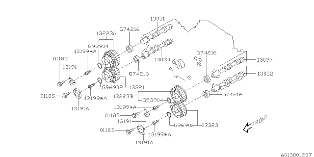 2011 Subaru Impreza STI Camshaft & Timing Belt Diagram 3