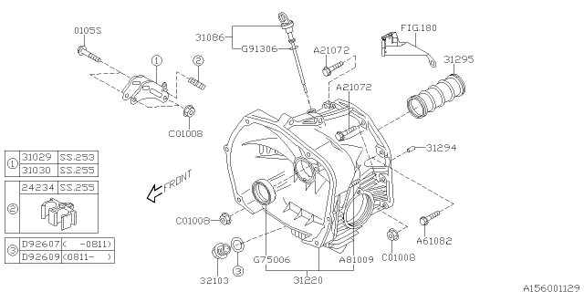 2010 Subaru Impreza STI Torque Converter & Converter Case Diagram 1