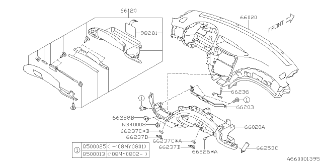 2014 Subaru Impreza WRX Instrument Panel Diagram 3