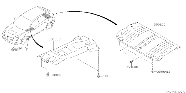 2010 Subaru Impreza STI Under Cover & Exhaust Cover Diagram 1