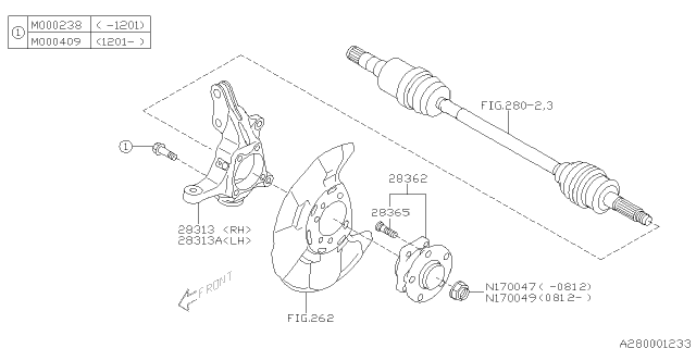 2009 Subaru Impreza WRX Front Axle Diagram 3