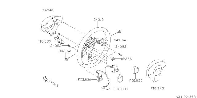 2010 Subaru Impreza WRX Steering Column Diagram 3