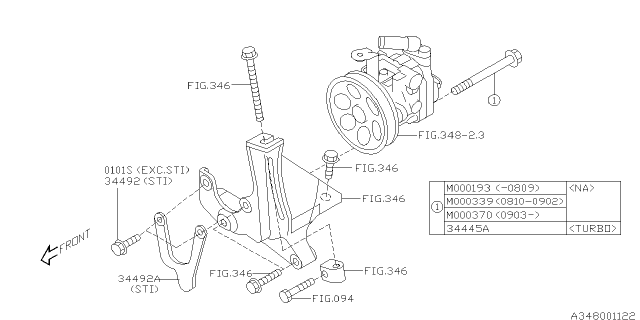 2009 Subaru Impreza STI Oil Pump Diagram 1