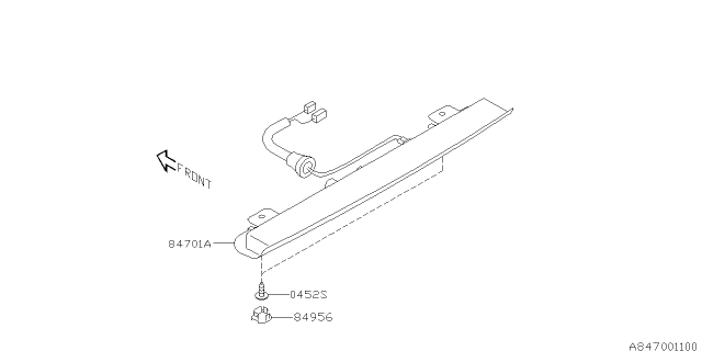 2009 Subaru Impreza WRX Lamp - High Mount Stop Lamp Diagram 2