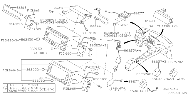 2010 Subaru Impreza Audio Parts - Radio Diagram 2