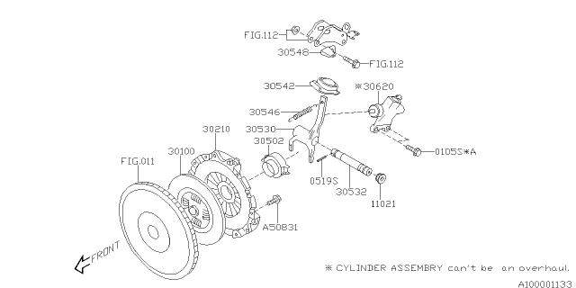2010 Subaru Impreza STI Manual Transmission Clutch Diagram 2