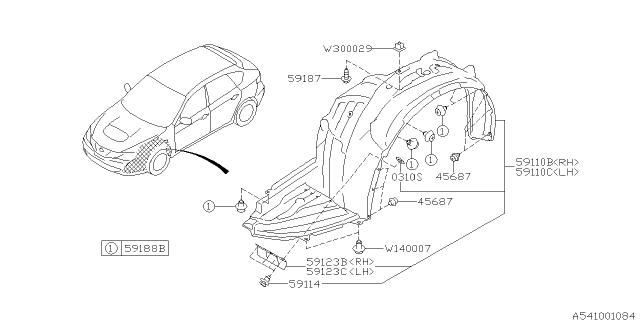 2008 Subaru Impreza WRX Mudguard Diagram 2