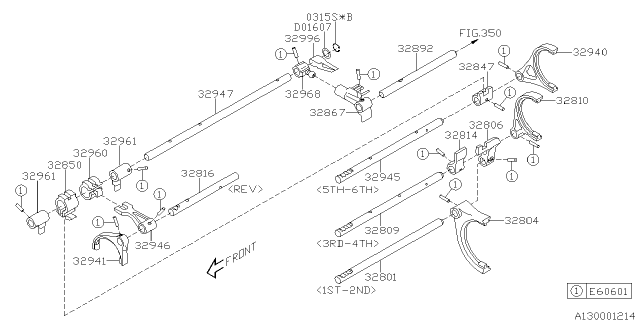 2014 Subaru Impreza WRX Shifter Fork & Shifter Rail Diagram 4