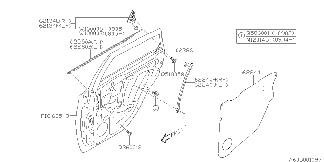 2013 Subaru Impreza STI Front Door Panel & Rear Or Slide Door Panel Diagram 4