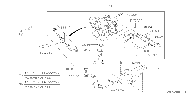 TURBOCHARGER Assembly Diagram for 14411AA7109L