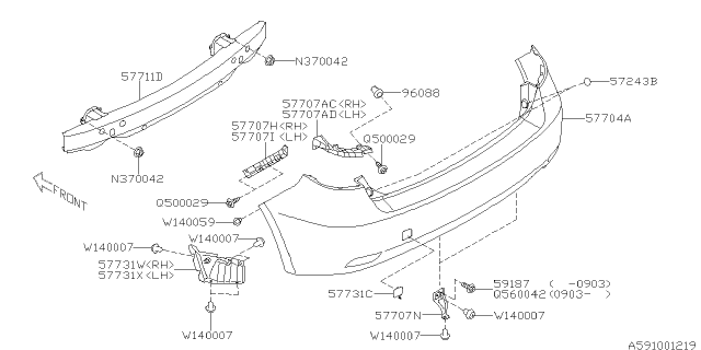 2008 Subaru Impreza Rear Bumper Diagram 1