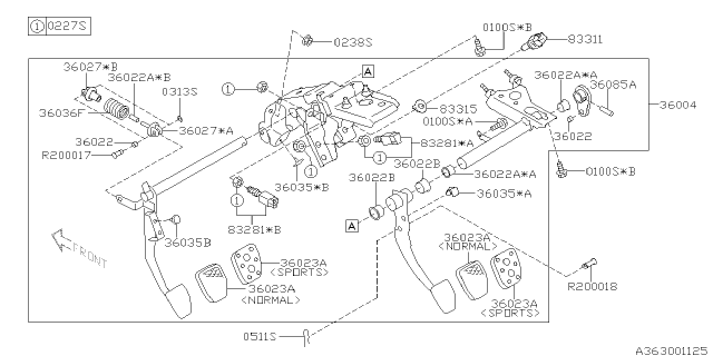 2013 Subaru Impreza STI Pedal System Diagram 2