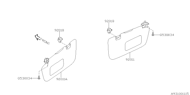 2012 Subaru Impreza STI Room Inner Parts Diagram 3