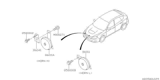 2013 Subaru Impreza STI Electrical Parts - Body Diagram 1