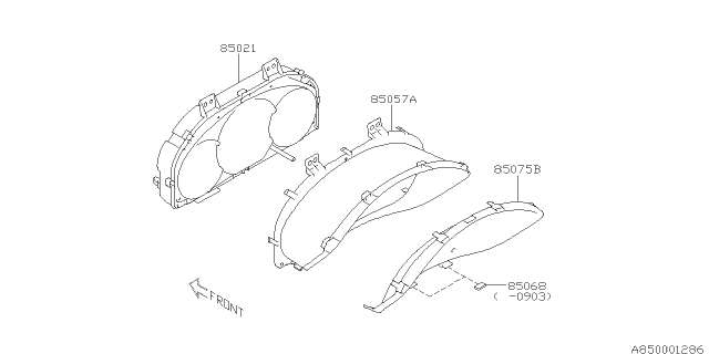 2012 Subaru Impreza STI Instrument Cluster Diagram for 85072FG040