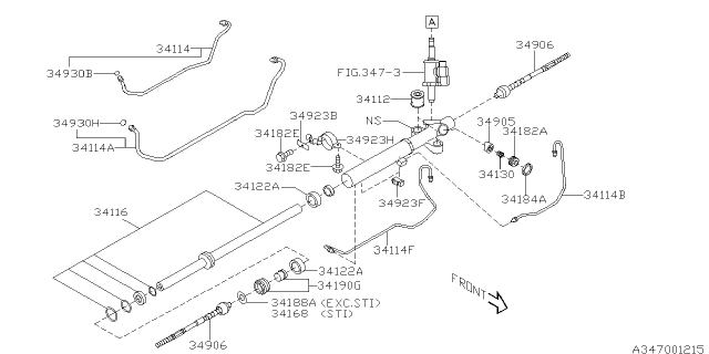 2010 Subaru Impreza WRX Pipe Assembly Return Diagram for 34114FG050